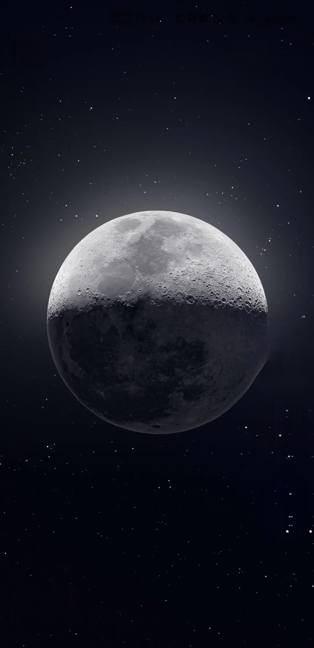 星空中 月亮 月球表面 月球表面坑坑洼洼